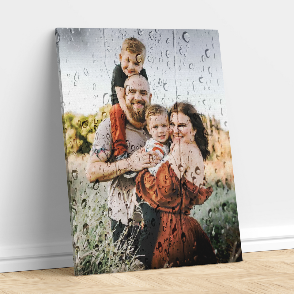 Custom Family Portrait From Photo, Rain Drop Family Portrait From Photo, Family Portrait Rain Drop From Photo, Gift For Her, Gifts For Men