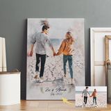 Custom Watercolor Portrait, Custom Family Portrait, Water Color Style Portrait from ANY photo, Gift for wife, Gift Anniversary birthday