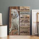 Personalized Photo Pitbull Dog Premium Wall Art Canvas,Dog Mom Gift, Dog Dad Gift, Pet Owner Gifts, Custom Dog Portrait Canvas