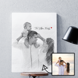 Personalized Pencil Photo Canvas , Father's Day Gift Personalized Portrait, Pencil Portrait From Photo Canvas