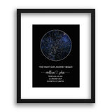 Personalized Star Map Framed Art Print/Faux Matte, Gift for Boyfriend, Night sky Print Canvas, Valentines Day Gift for Him, 1st Anniversary Gift