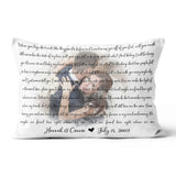 Custom Faded Wedding Photo with Song Lyrics Pillow,Wedding Gift, Anniversary Gift for Her, Anniversary Gift Suede Throw Pillow