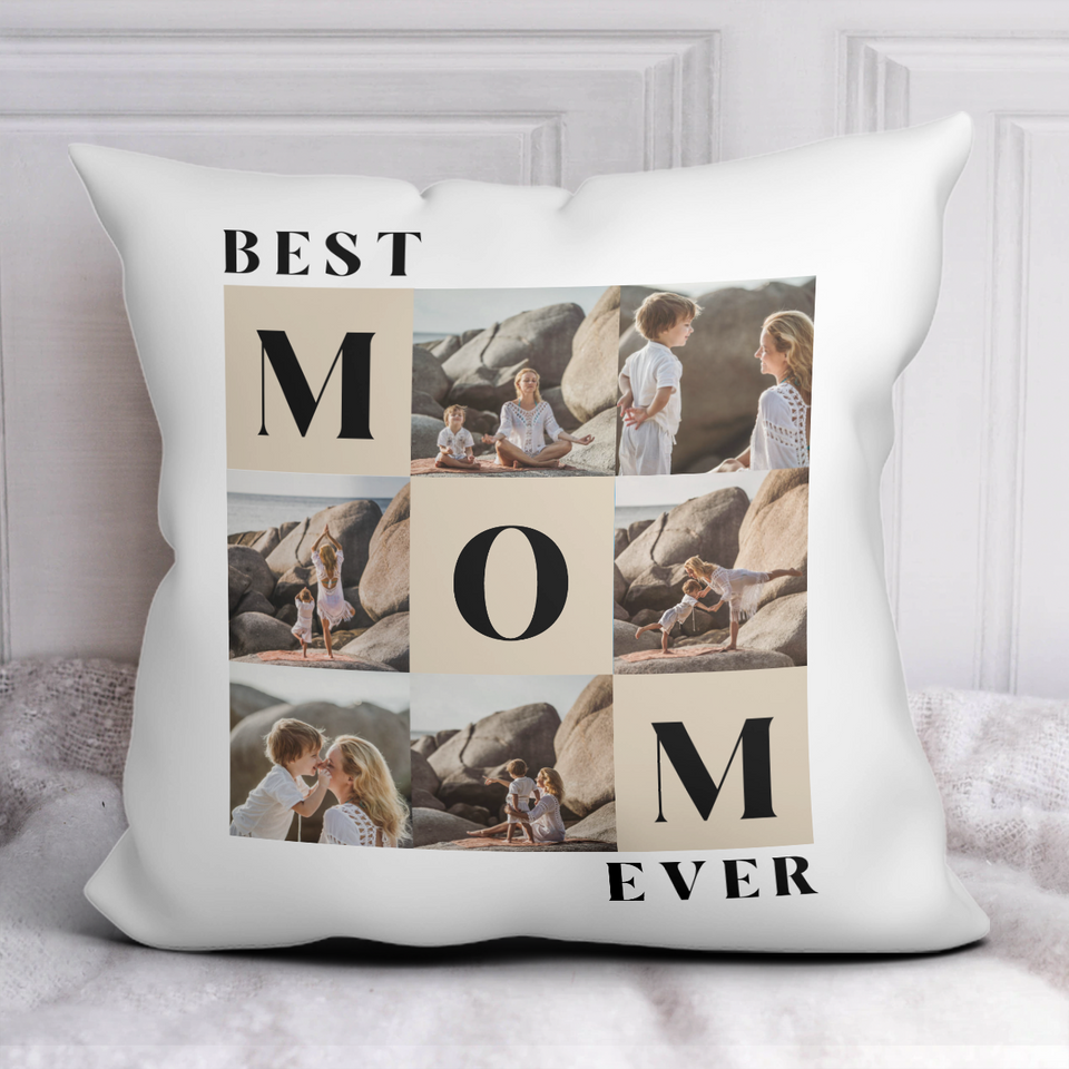 Personalized Best Mom Ever Pillow, Gift For Mom, Gift For Mother's Day, Birthday Gift For Mom Photo Pillow
