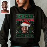 Personalized Face Photo Funny Christmas Hoodie  - GreatestCustom