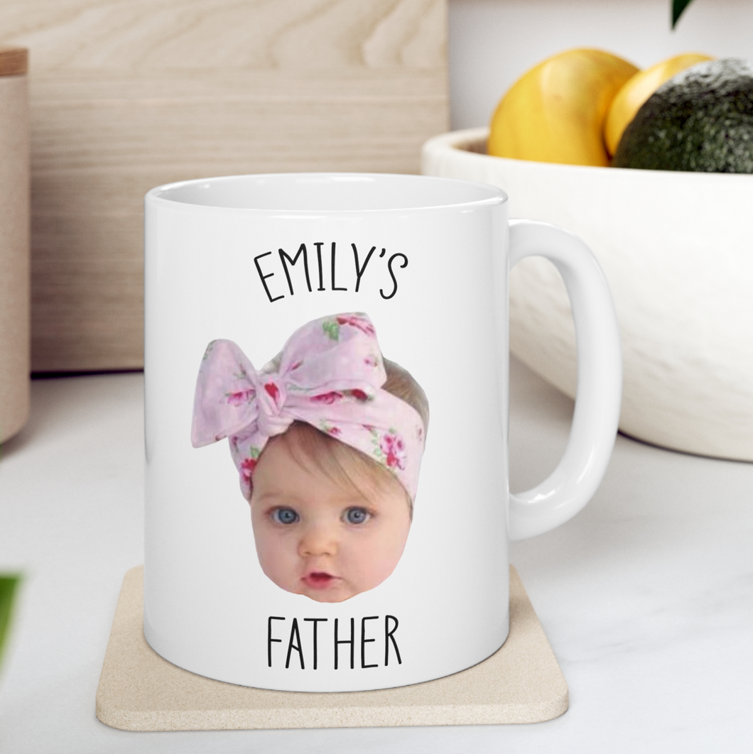 Custom Baby Photo Mug, Custom Face Photo Mug, Gift for Mom Dad Grandma Grandpa