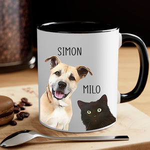 Custom Cat Coffee Accent Mug Personalized Cat Mom Accent Mug with Photo & Name Custom Pet Accent Mug Gift for Pet Lovers