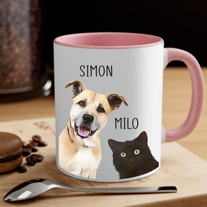 Custom Cat Coffee Accent Mug Personalized Cat Mom Accent Mug with Photo & Name Custom Pet Accent Mug Gift for Pet Lovers