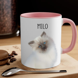 Custom Cat Coffee Accent Mug Personalized Cat Mom Accent Mug with Photo & Name Custom Pet Accent Mug Gift for Pet Lovers