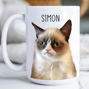 Custom Cat Mug Personalized Cat Mug with Photo & Name Custom Pet Mug Cat Mom Mug Gift for Pet Lovers Cat Coffee Mug