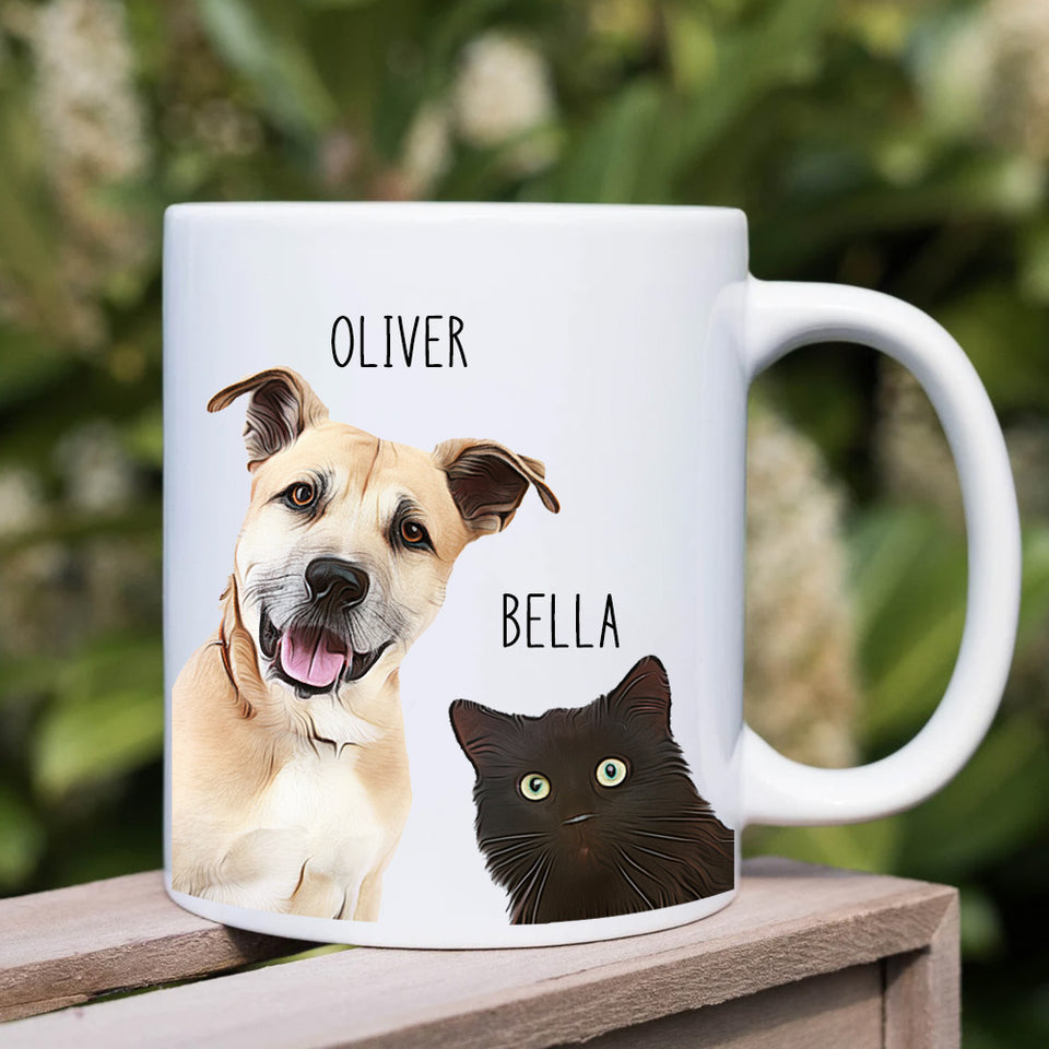 Custom Cat Mug Personalized Cat Mug with Photo & Name Custom Pet Mug Cat Mom Mug Gift for Pet Lovers Cat Coffee Mug