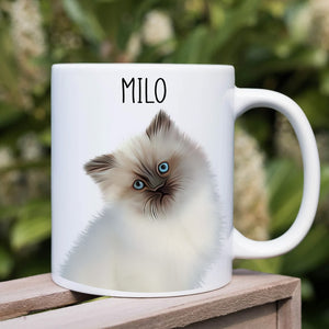 Custom Cat Mug Personalized Cat Mug with Photo & Name Custom Pet Mug Cat Mom Mug Gift for Pet Lovers Cat Coffee Mug