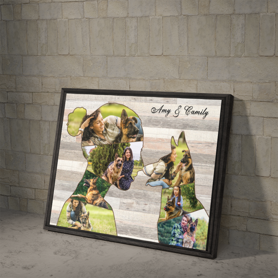 Custom Collage German Shepherd Dog Canvas, Dog Mom Gift, Pet Owner Gifts, Custom Dog Portrait Canvas