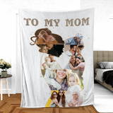 Custom Photo To My Mom Blanket, Mother's Day Gift, Personalized Gift For Mom From Daughter