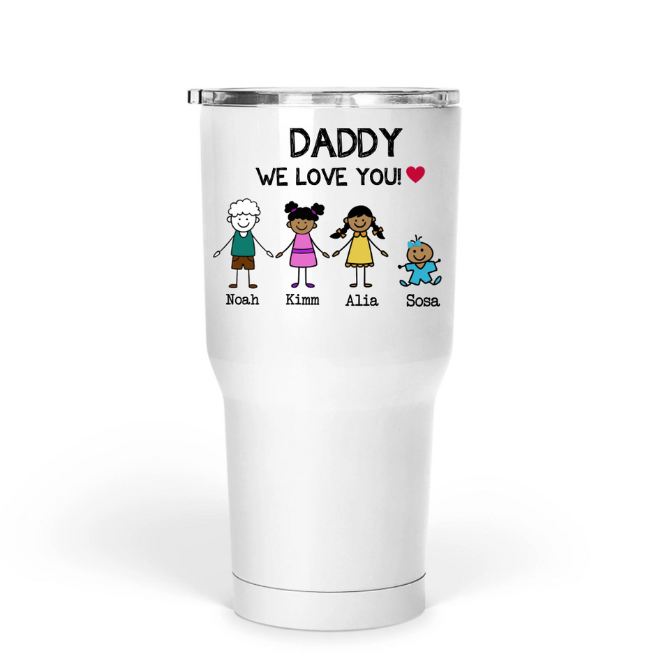 Dad Gift For Dad Birthday Gift Dad Tumbler Fathers Day Gift From Daughter Son Kids, Personalized Dad Large Tumbler