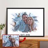 Photo Painting Effect Gift for Dad Canvas, Family Gift Personalized Painting Portrait, Christmas Birthday Gift, Any Photo Painting Art