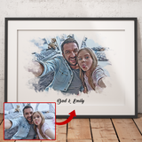 Photo Painting Effect Gift for Dad Canvas, Family Gift Personalized Painting Portrait, Christmas Birthday Gift, Any Photo Painting Art