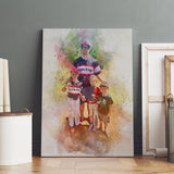 Funny Gift for Dad Canvas, Father's Day Gift, Personalized Dad Watercolor Portrait, Christmas Birthday Gift For Dad, Any Photo Watercolor Art