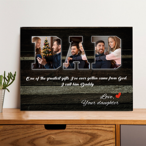 Personalized Photo For Dad Canvas, Gift For Dad, Gift For Father's Day, Birthday Gift For Daddy, Custom Quote Dad Canvas