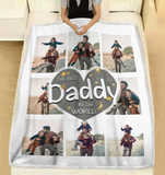 Personalized Photo Dad Blanket, Gift For Father's Day Blanket, The Best Daddy in the World Blanket