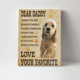 Personalized Dear Daddy Dog Canvas, Dog Mom Gift, Dog Dad Gift, Pet Owner Gifts, Custom Dog Canvas