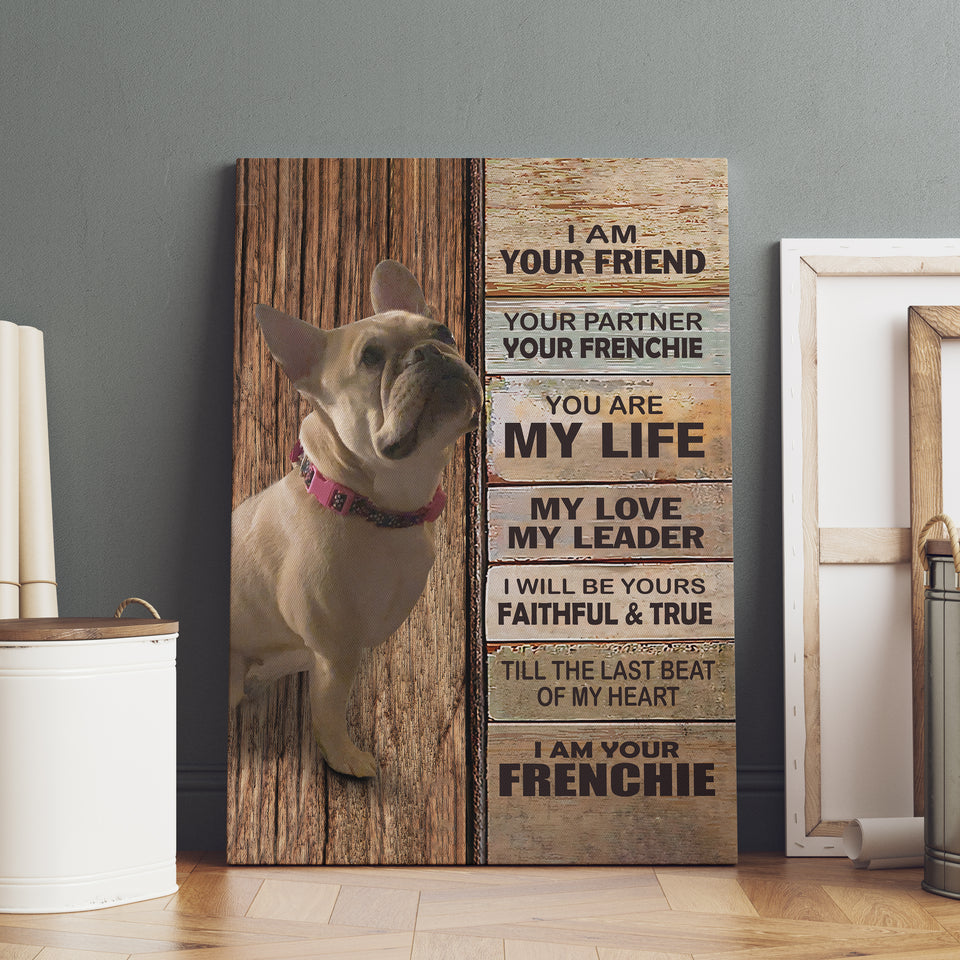 Frenchie Dog Premium Wall Art Canvas, Dog Mom Dog Dad Gift, Pet Owner Gifts, Custom Dog Portrait Canvas