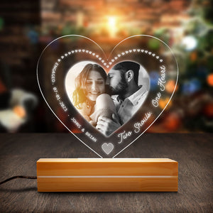 Engagement Newly Engaged Gifts for Couple Personalized Acrylic Heart Plaque LED Lamp Night Light