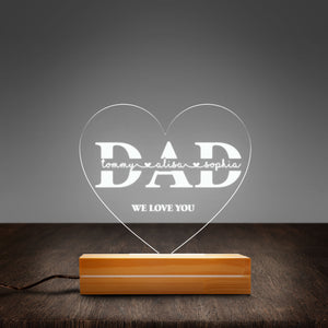 Father's Day Gift Night Light Gift For Dad Night Light Personalized Dad Plaque LED Lamp Night Light