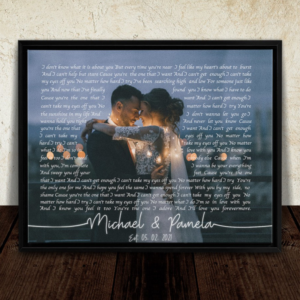 First Dance Lyrics On Canvas Wedding Song Lyrics Wall Art Custom