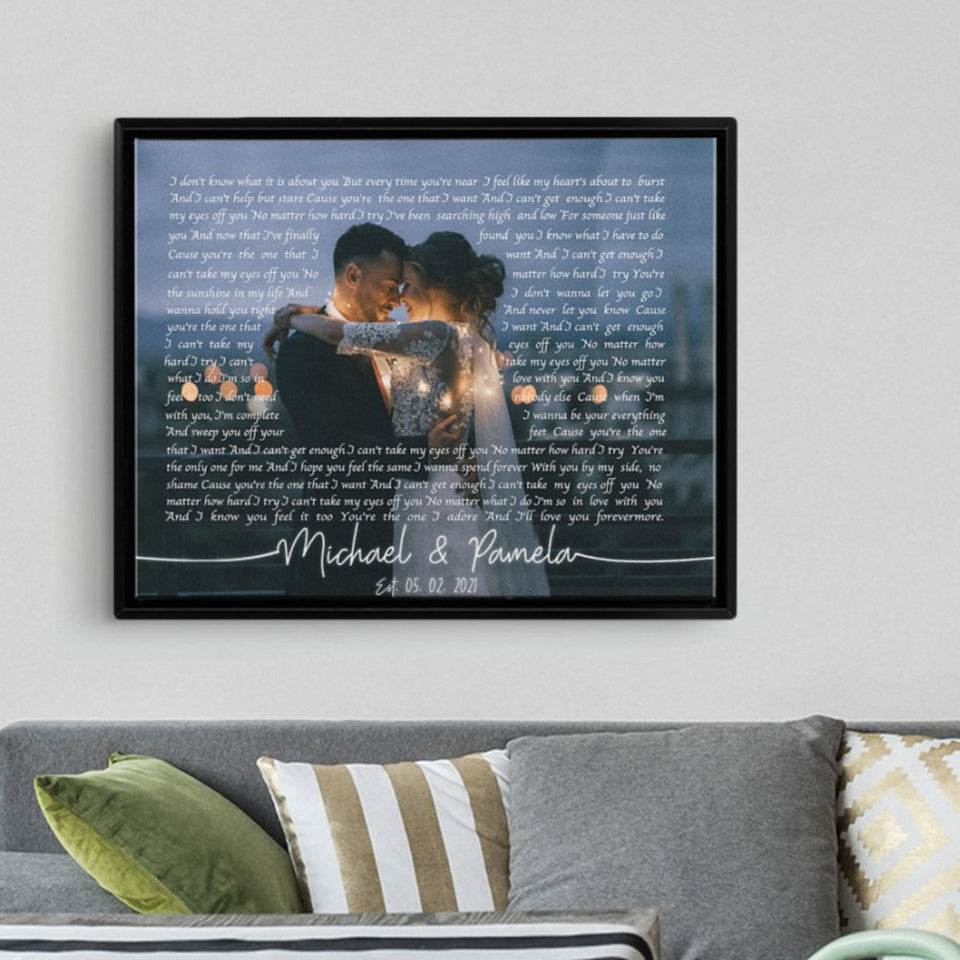 First Dance Lyrics On Canvas Wedding Song Lyrics Wall Art Custom Song Lyric Art Wedding Anniversary Gift Personalized Lyrics Gift