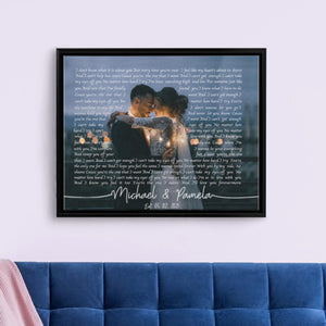 First Dance Lyrics On Canvas Wedding Song Lyrics Wall Art Custom Song Lyric Art Wedding Anniversary Gift Personalized Lyrics Gift