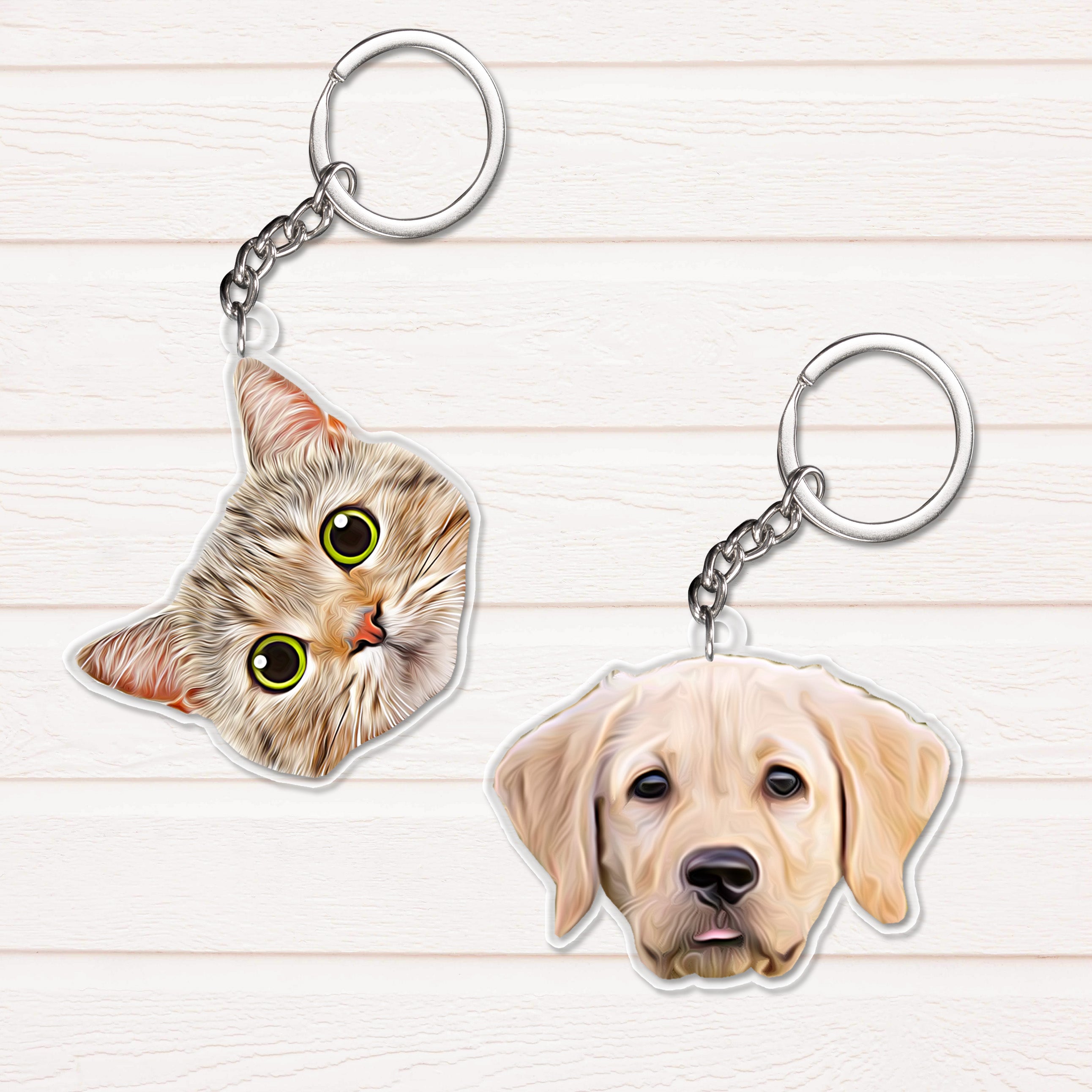 Custom Keychains, Pet Keychains, Face Keychains