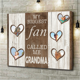 Grandma Gift Photo Canvas, Mother's Day Gift, Birthday Gift For Grandma, Gift For Grandma, My Biggest Fan Called Me Grandma