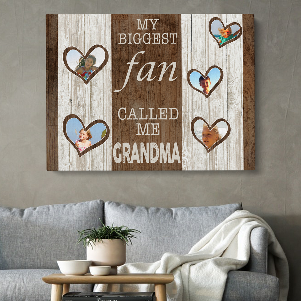 Grandma Gift Photo Canvas, Mother's Day Gift, Birthday Gift For Grandma, Gift For Grandma, My Biggest Fan Called Me Grandma