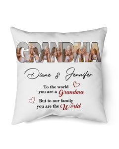 Personalized Grandma Photo Pillow, Gift For Grandma, Gift For Mother's Day, Birthday Gift For Grandma, Family Photo Pillow