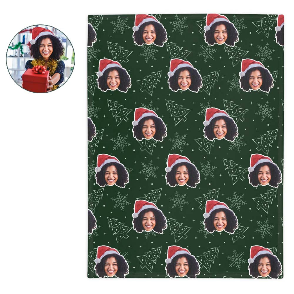 Custom Any Photo Face Funny Christmas Tree Fleecee/Sherpa Blanket - GreatestCustom