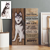 Husky Dog Premium Wall Art Canvas, Personalized Custom Dog Photo Gift For Dog Lovers, Custom Dog Wall Art