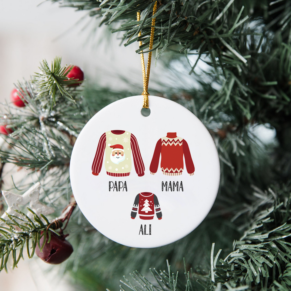 Family Christmas Ornament, Custom Family Name Ornament For The Family, Christmas Gift Ornament