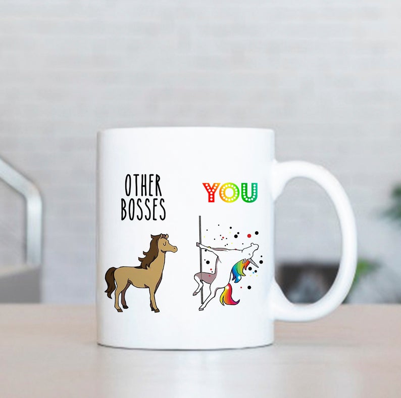 Funny Boss Unicorn Personalized Mug, Custom Coffee Mug Gift, World's Best Boss, Funny Best Boss, Boss Gag Gifts