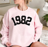 Custom Year 41st Birthday Sweatshirt, 1982 Birthday Year Number Sweatshirt for Women - GreatestCustom