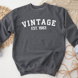 Custom Year 40th Birthday Sweatshirt, Vintage 1983 Birthday Sweatshirt for Women - GreatestCustom