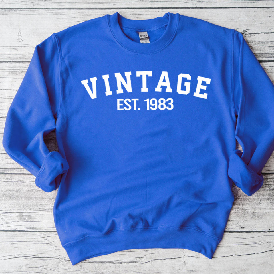 Custom Year 40th Birthday Sweatshirt, Vintage 1983 Birthday Sweatshirt for Women - GreatestCustom