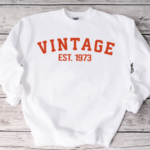 Custom Year 50th Birthday Sweatshirt, Vintage 1973 Birthday Sweatshirt for Women - GreatestCustom