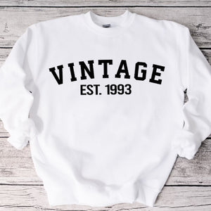 Custom Year 30th Birthday Sweatshirt, Vintage 1993 Birthday Sweatshirt for Women - GreatestCustom