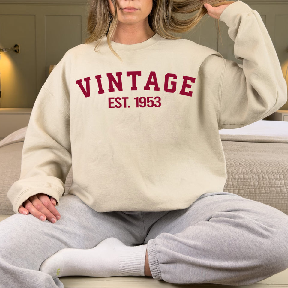 Custom Year 70th Birthday Sweatshirt, Vintage 1953 Birthday Sweatshirt for Women - GreatestCustom