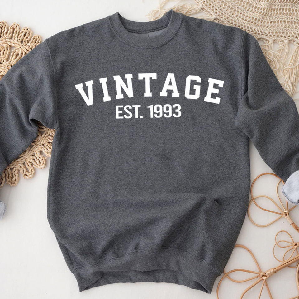 Custom Year 30th Birthday Sweatshirt, Vintage 1993 Birthday Sweatshirt for Women - GreatestCustom