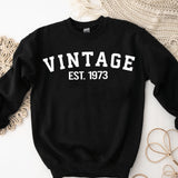 Custom Year 50th Birthday Sweatshirt, Vintage 1973 Birthday Sweatshirt for Women - GreatestCustom