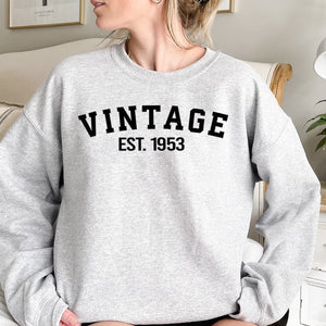 Custom Year 70th Birthday Sweatshirt, Vintage 1953 Birthday Sweatshirt for Women - GreatestCustom