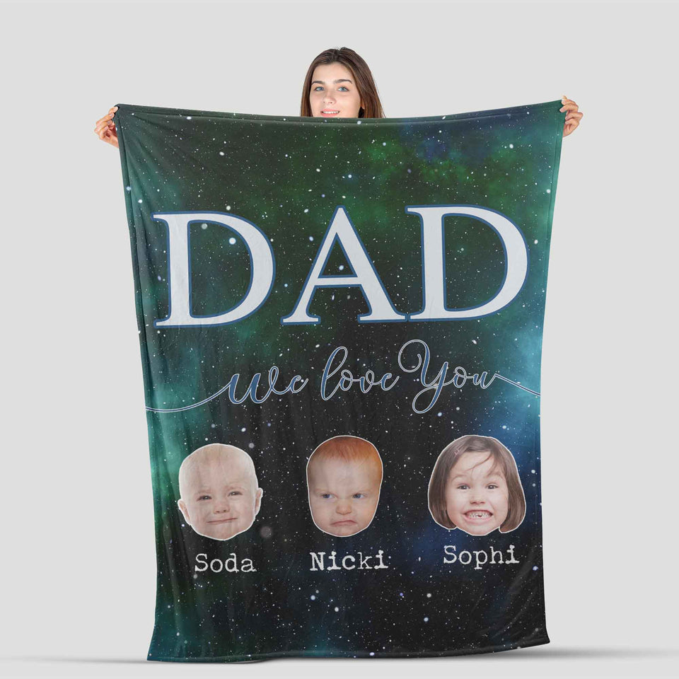 Personalized Blanket for Dad, Dad We Love You Blanket, Gift for Dad Blanket