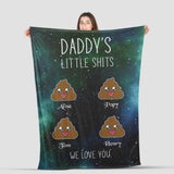 Personalized Daddy's Little Shits Blanket for Dad, Father's Day Galaxy Blanket, Gift for Dad Blanket