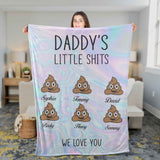 Personalized Daddy's Little Shits Blanket for Dad, Father's Day Blanket, Gift for Dad Blanket